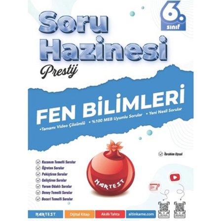 Nartest Yayınları 6. Sınıf Prestij Matematik, Fen Bilimleri, Türkçe, Sosyal Bilgiler Soru Hazinesi 4 Kitap