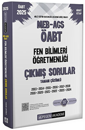Pegem 2025 ÖABT MEB-AGS Fen Bilimleri Öğretmenliği Çıkmış Sorular Çözümlü Pegem Akademi Yayınları
