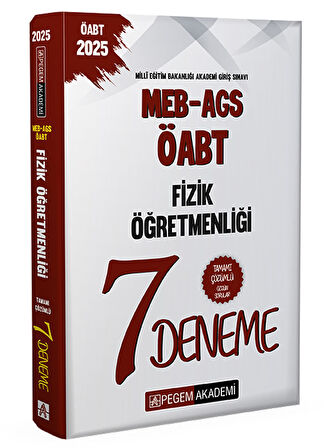 Pegem 2025 ÖABT MEB-AGS Fizik Öğretmenliği 7 Deneme Çözümlü Pegem Akademi Yayınları