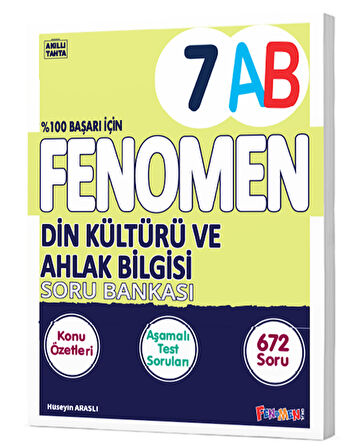 Fenomen Okul Yayınları 7. Sınıf Din Kültürü ve Ahlak Bilgisi A-B Soru Bankası