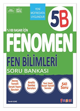 Fenomen Okul 2025 5. Sınıf Fen Bilimleri B İleri Düzey Soru Bankası Güncel Müfredat