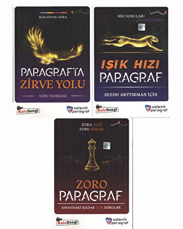 Sistemli Paragraf Zirve Yolu + Işık Hızı + Zoro Paragraf 3lü Set Kafa Dengi Yayınları