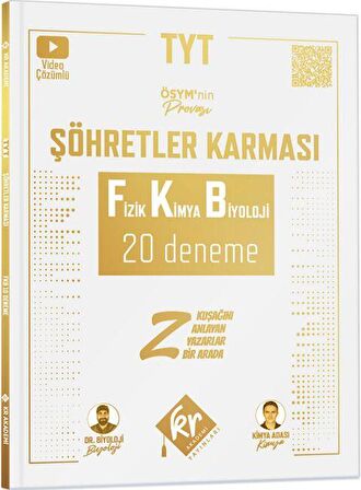 TYT Şöhretler Karması Fizik Kimya Biyoloji 20 Deneme KR Akademi