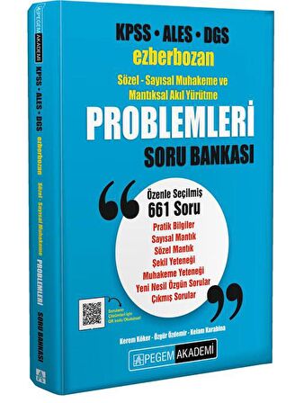 KPSS ALES DGS Ezberbozan Sözel-Sayısal Muhakeme ve Mantıksal Akıl Yürütme Problemleri Soru Bankası