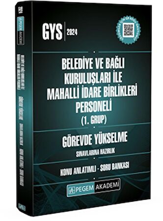 2024 Belediye ve Bağlı Kuruluşları ile Mahalli İdare Birlikleri Personeli GYS Konu Anlatımlı Soru Bankası