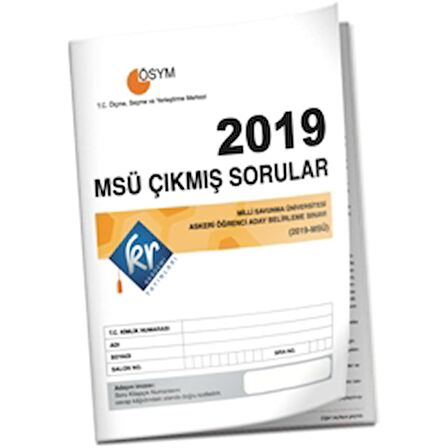 2019 MSÜ Çıkmış Sorular Tıpkı Basım Kitapçığı