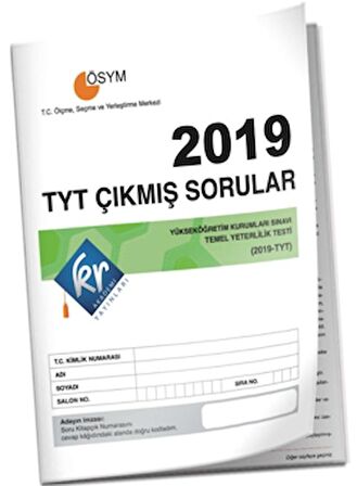 2019 TYT Çıkmış Sorular Tıpkı Basım Kitapçığı