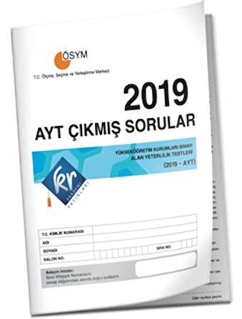 2019 AYT Çıkmış Sorular Tıpkı Basım Kitapçığı