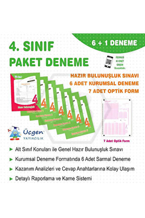 4. Sınıf - PAKET DENEME 7 li + Optik Form