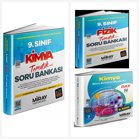 Miray Yayınları 9. Sınıf Kimya Tematik Konu Özetli Soru Kitabı & Kimya Ders Anlatım Fasikülleri & Mi