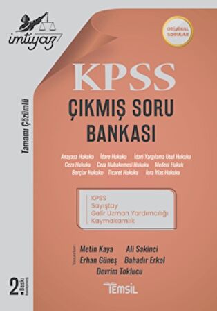 İmtiyaz KPSS ve Kurum Sınavları Çıkmış Soru Bankası