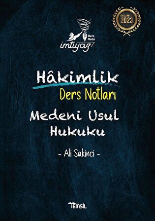 İmtiyaz Medeni Usul Hukuku Hakimlik Ders Notları