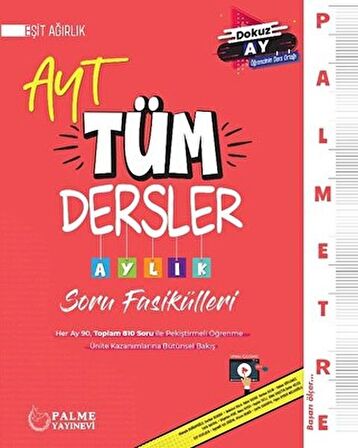 Palmetre AYT Eşit Ağırlık Tüm Dersler Aylık Çalışma Fasikülleri