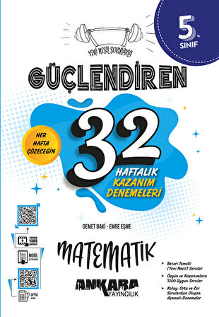 5. Sınıf Güçlendiren 32 Haftalık Matematik Kazanım Denemeleri