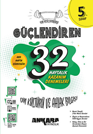 5. Sınıf Güçlendiren 32 Haftalık Din Kültürü ve Ahlak Bilgisi Kazanım Denemeleri