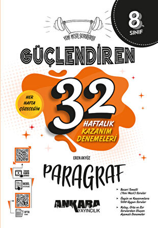 8. Sınıf Güçlendiren 32 Haftalık Paragraf Kazanım Denemeleri