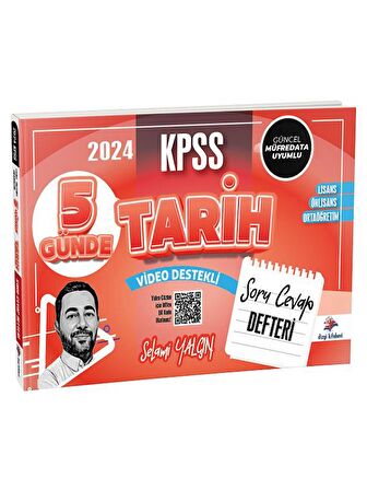 Dizgi Kitap 2024 KPSS Tarih 5 Günde Soru Cevap Defteri - Selami Yalçın Dizgi Kitap Yayınları