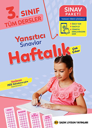 3.Sınıf Tüm Dersler Yansıtıcı Haftalık Sınavlar