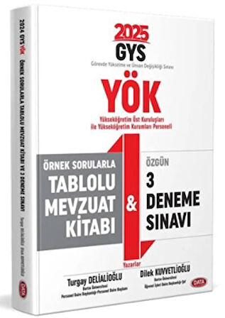 YÖK Üst Kuruluşları ile YÖK Personeli GYS Örnek Sorularla Tablolu Mevzuat Kitabı ve 3 Deneme Sınavı