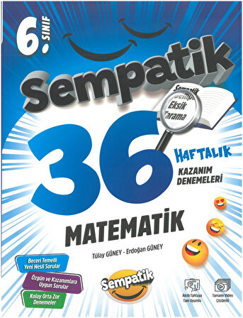 Ünlüler Karması 6.Sınıf Matematik Sempatik 36 Haftalık Kazanım Denemeleri