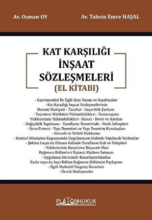 Kat Karşılığı İnşaat Sözleşmeleri (El Kitabı) / Avukat Osman Oy