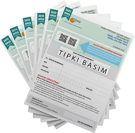 2024 KPSS ORTAÖĞRETİM-LİSE ÖSYM Çıkmış Soru Tıpkı Basım 6lı Deneme Paketi TG Deneme Kitapçıkları