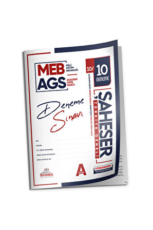 2025 MEB AGS Şaheser YENİ SİSTEM 5 Adet 6-7-8-9-10 nolu KURUMSAL Çözümlü Deneme (TG Değerlendirme)
