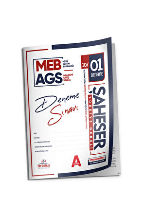 2025 MEB AGS Şaheser YENİ SİSTEM 5 Adet KURUMSAL Çözümlü Deneme(Türkiye Geneli Mobil Değerlendirme)