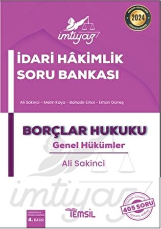 İmtiyaz İdari Hakimlik Soru Bankası Borçlar Hukuku Genel Hükümler