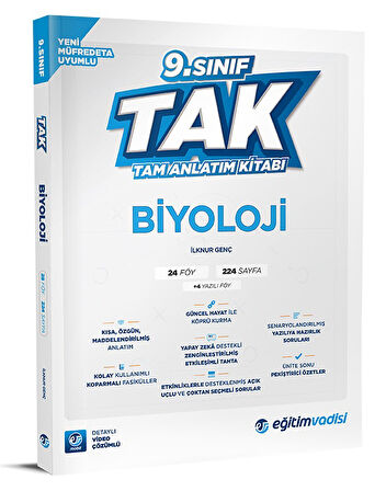 Eğitim Vadisi 2025 9. Sınıf Biyoloji Tak Tam İzleme Kitabı