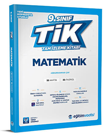 Eğitim Vadisi 2025 9. Sınıf Matematik Tik Tam İzleme Kitabı