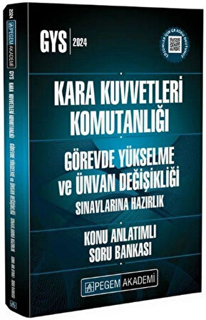 2024 Kara Kuvvetleri Komutanlığı Görevde Yükselme ve Unvan Değişikliği Konu Anl Soru Bankası Pegem