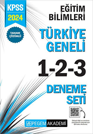 2024 KPSS Eğitim Bilimleri Tamamı Çözümlü Türkiye Geneli 3 Lü Deneme Pegem Yayınları