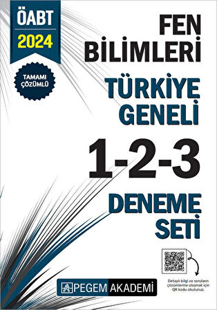 2024 KPSS ÖABT Fen Bilimleri Tamamı Çözümlü Türkiye Geneli 1-2-3 Deneme Seti Pegem Yayınları