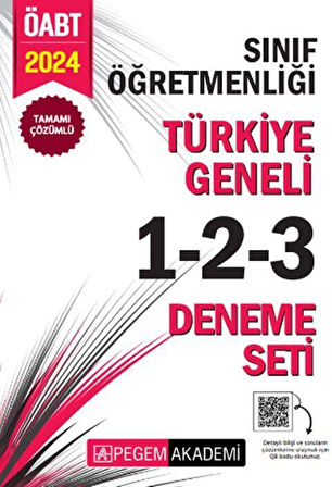 2024 KPSS ÖABT Sınıf Öğretmenliği Tamamı Çözümlü Türkiye Geneli 1-2-3 Deneme Seti Pegem Yayınları