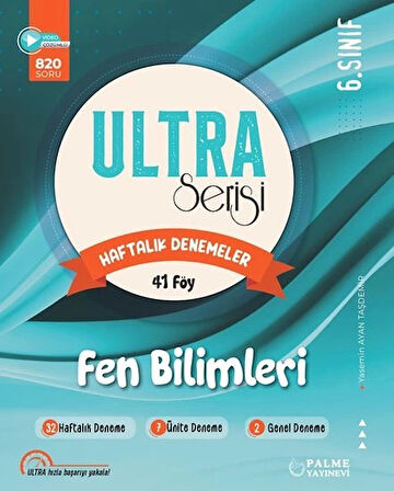 Palme Yayıncılık 6. Sınıf Ultra Serisi Fen Bilimleri Haftalık Denemeler 41 Föy - Yasemin Ayan Taşdemir