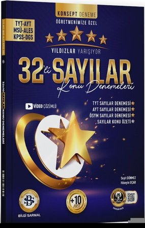 TYT AYT Sayılar 32 li Konu Denemeleri Yıldızlar Yarışıyor Bilgi Sarmal Yayınları