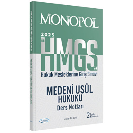HMGS Medeni Usul Hukuku Ders Notları 2. Baskı Monopol Yayınları