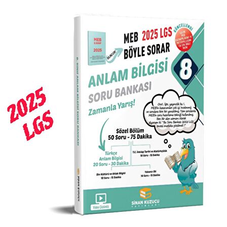 LGS MEB BÖYLE SORAR SORU BANKASI SETİ ( 2025 LGS ) MAT + TÜRKÇE + ANLAM