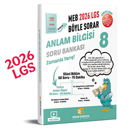 8. Sınıf 2026 Lgs Meb Böyle Sorar ANLAM BİLGİSİ Soru Bankası Video Çözümlü - sinn kuzucu