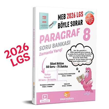 8. Sınıf 2026 Lgs Meb Böyle Sorar PARAGRAF Soru Bankası Video Çözümlü - sinan kuzucu