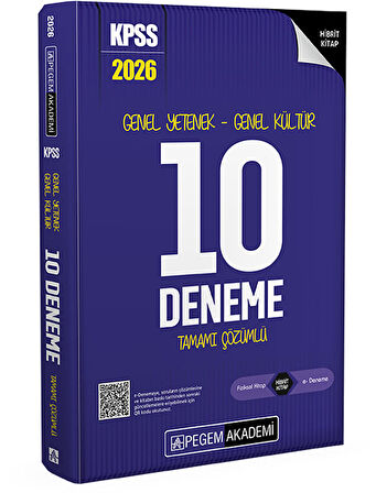 Pegem 2026 KPSS Genel Yetenek Genel Kültür 10 Deneme Çözümlü Pegem Akademi Yayınları