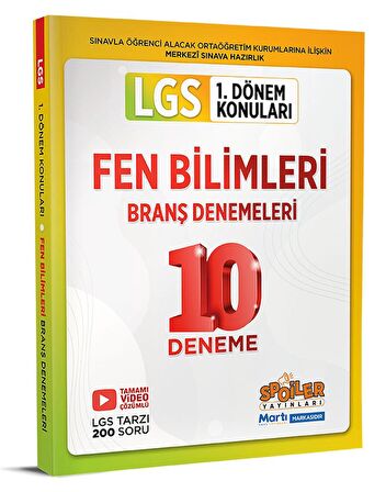 2023 8. Sınıf LGS 1. Dönem Fen Bilimleri 10'lu Branş Deneme