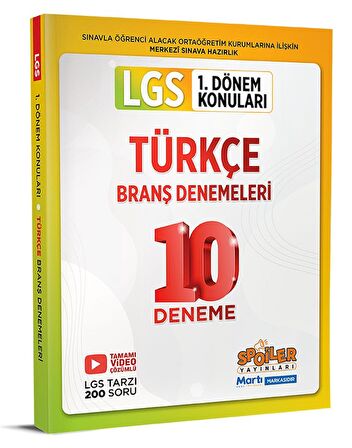 2023 8. Sınıf LGS 1. Dönem Türkçe 10'lu Branş Deneme