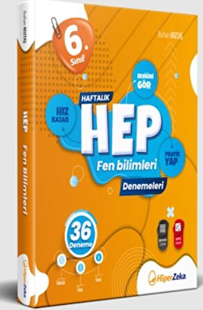 6. Sınıf Haftalık Hep Fen Bilimleri 36 Deneme