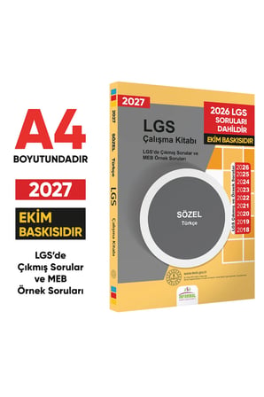 2027 LGS 8.Sınıf Çıkmış ve MEB Örnek Sorular Çalışma Kitabı 4lü SET A4 RENKLİ Baskı