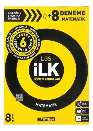 Hız Yayınları LGS İlk Dönem Matematik 6 + 8 Deneme Sınavı