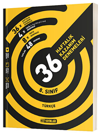 Hız Yayınları 8. Sınıf Türkçe Haftalık 36 Deneme Hız Yayınları