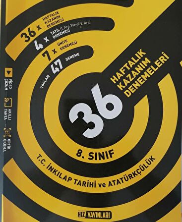 8. Sınıf İnkılap Tarihi 36 Haftalık Kazanım Denemeleri