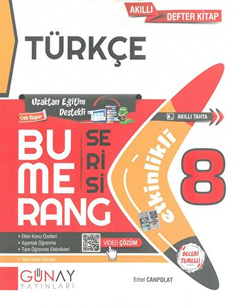 8.Sınıf Türkçe Etkinlikli Bumerang Serisi Günay Yayınları